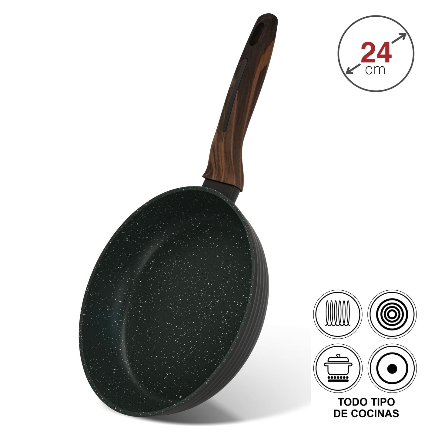 Sartén Antiadherente 24cm Cuisine con fondo de induccion Fissman-Sartenes
