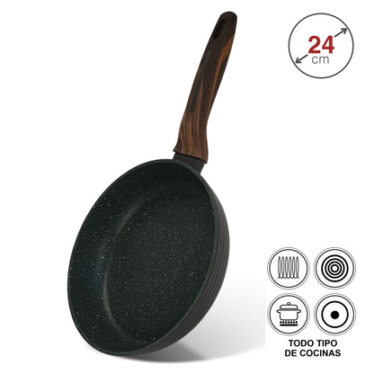 Sartén Antiadherente 24cm Cuisine con fondo de induccion Fissman-Sartenes