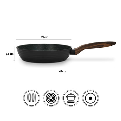 Sartén Antiadherente 24cm Cuisine con fondo de induccion Fissman-Sartenes