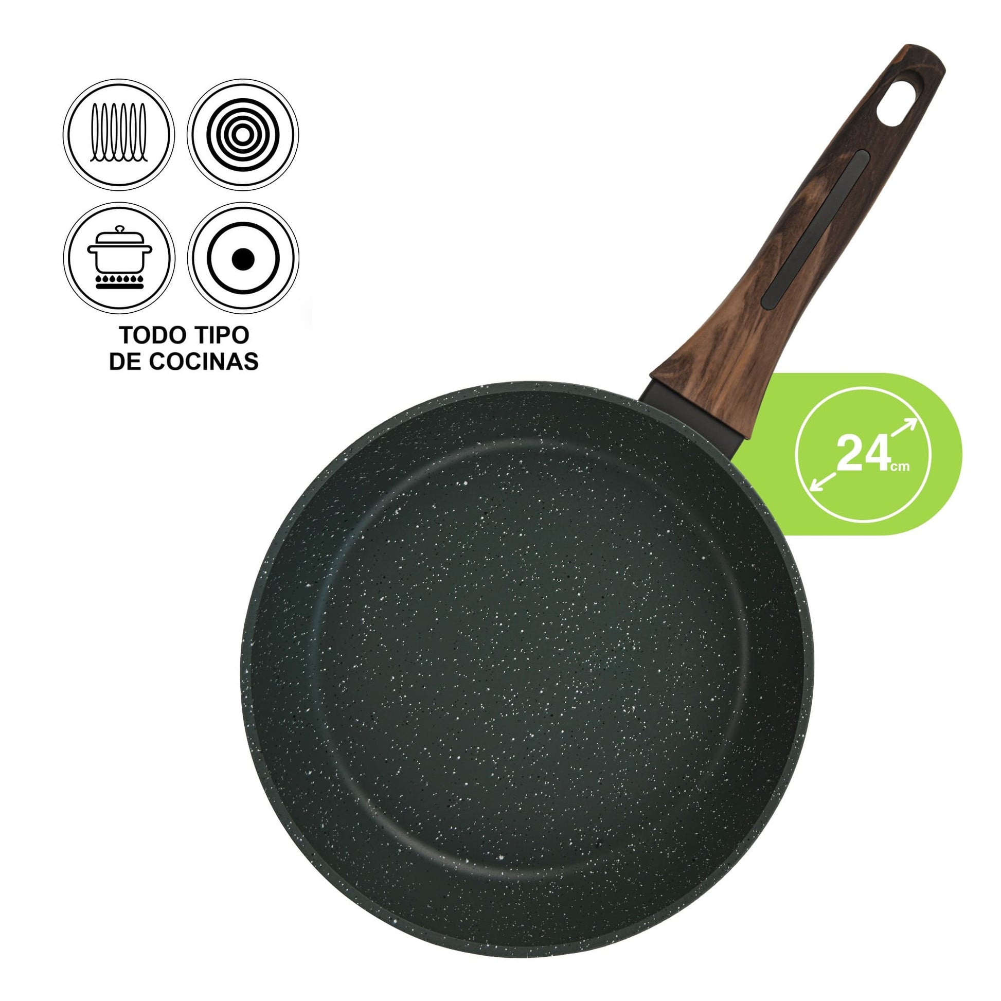 Sartén Antiadherente 24cm Cuisine con fondo de induccion Fissman-Sartenes