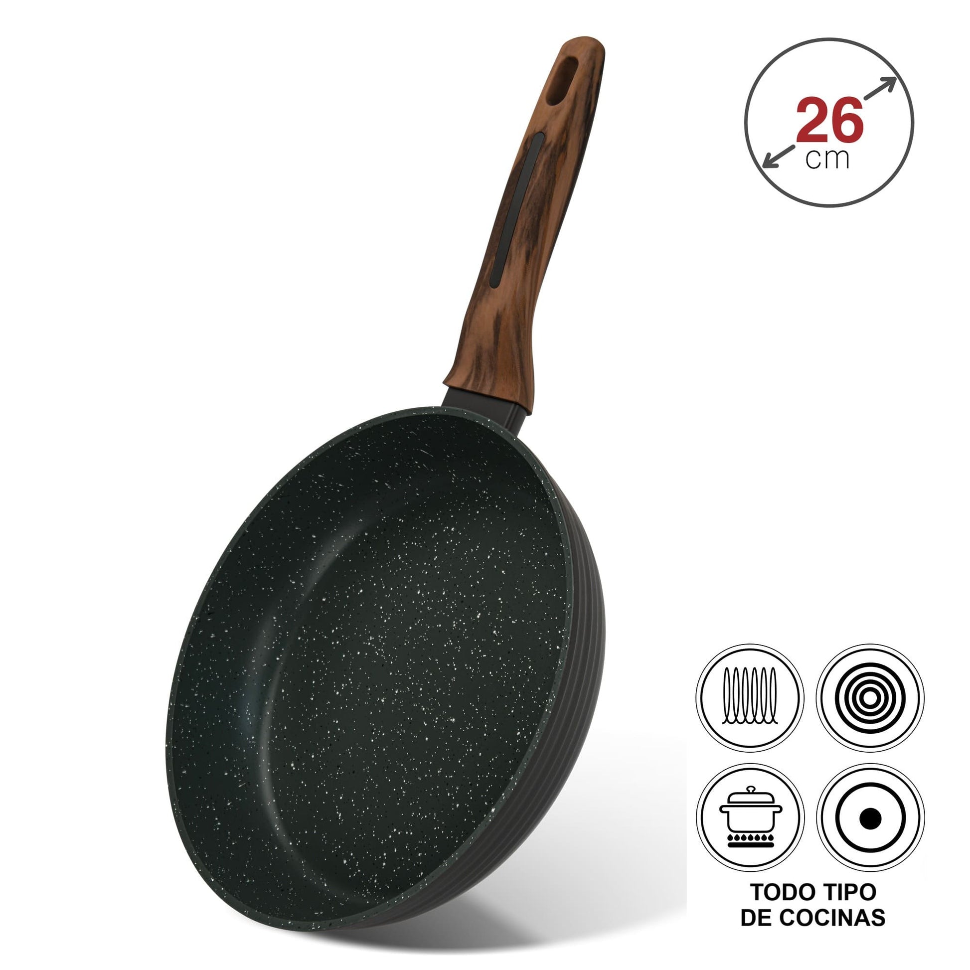 Sartén Antiadherente 26cm Cuisine con Fondo de Induccion Fissman-Sartenes