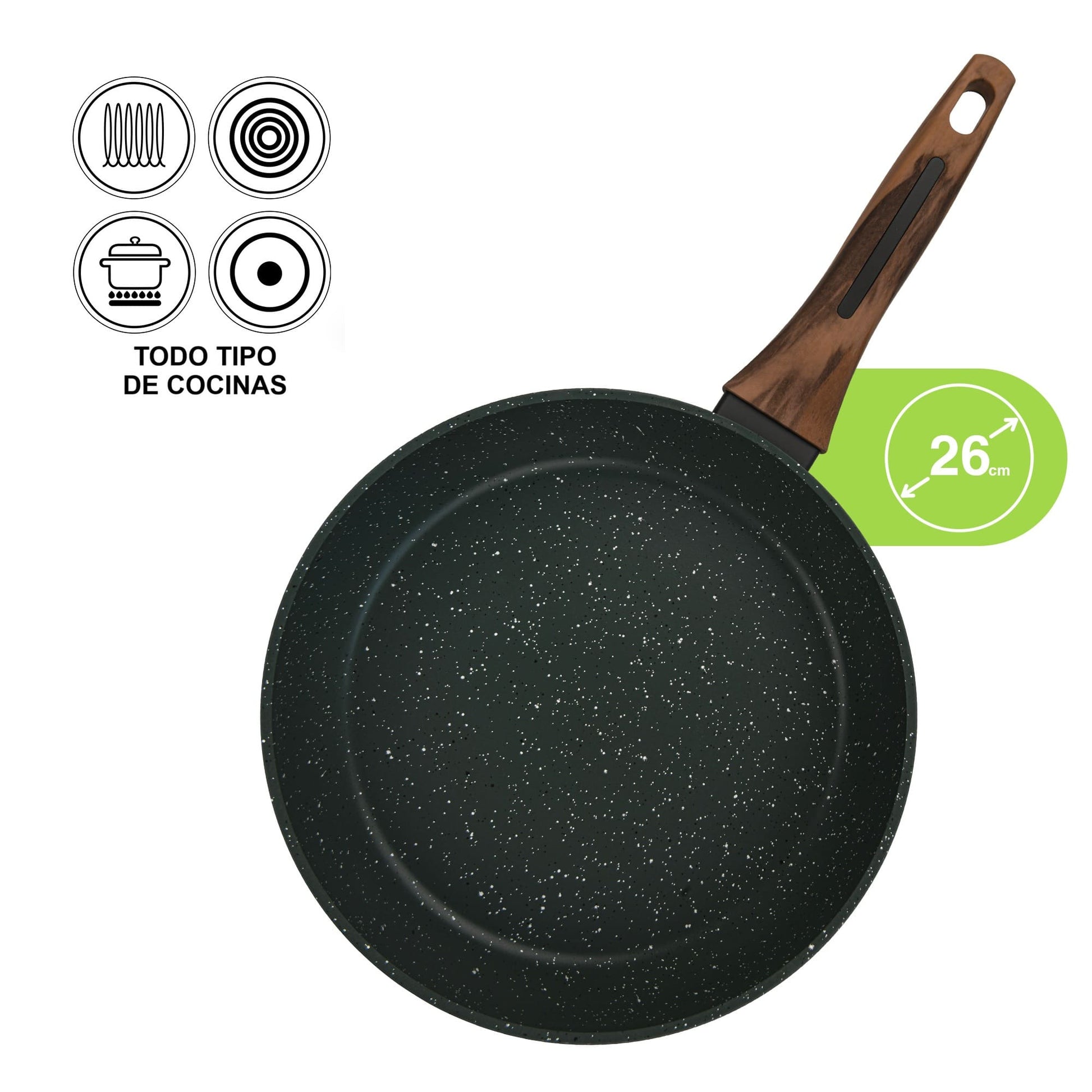 Sartén Antiadherente 26cm Cuisine con Fondo de Induccion Fissman-Sartenes