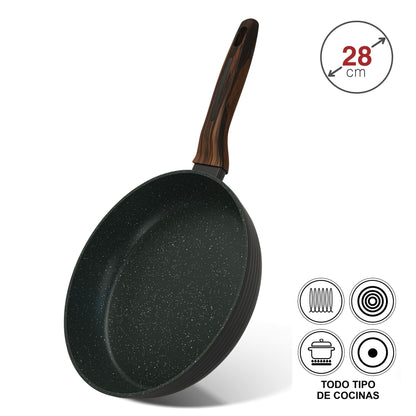 Sartén Antiadherente 28cm Cuisine con fondo de induccion Fissman-Sartenes
