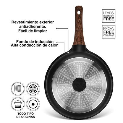 Sartén Antiadherente Filomena Con Fondo De Inducción 20cm Fissman6#Negro