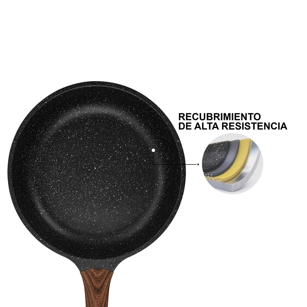 Sartén Antiadherente Filomena Con Fondo De Inducción 20cm Fissman7#Negro