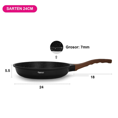 Sartén Antiadherente Filomena Con Fondo De Inducción 24cm Fissman8#Negro