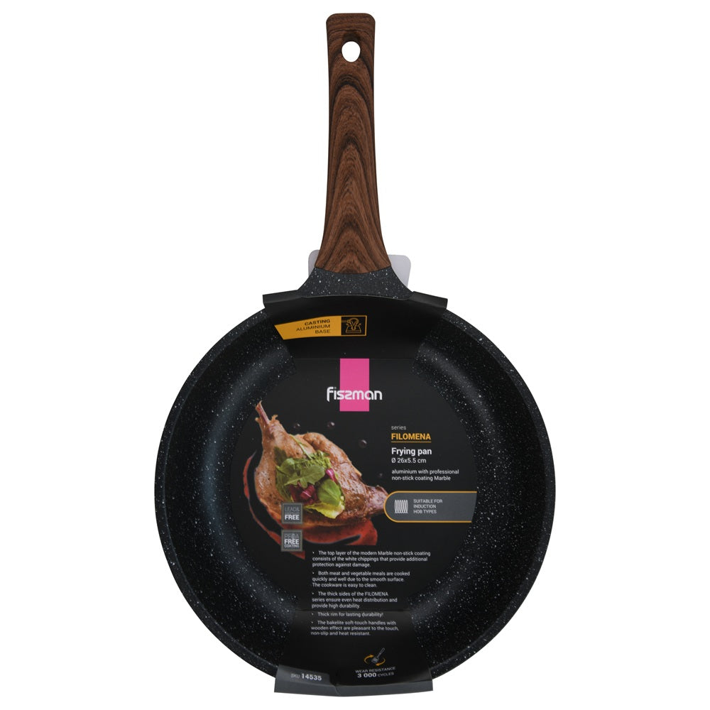 Sartén Antiadherente Filomena Con Fondo De Inducción 26cm Fissman10#Negro