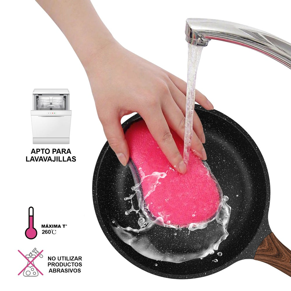 Sartén Antiadherente Filomena Con Fondo De Inducción 28cm Fissman8#Negro