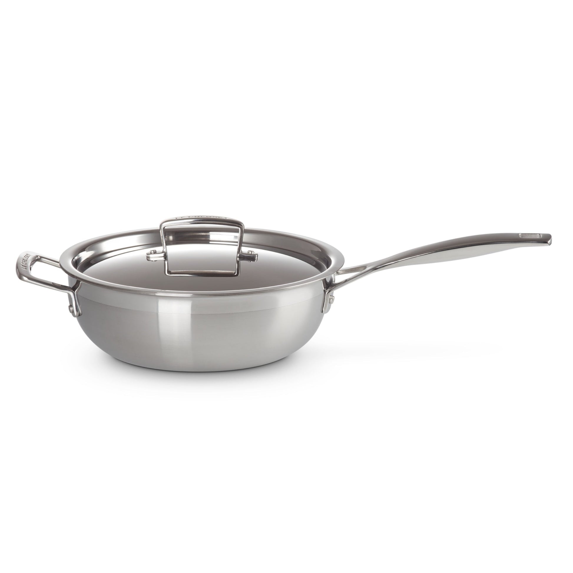 Sartén Chef Acero Inoxidable Classic Antiadherente Con Tapa 24 Cm Le Creuset2#Gris