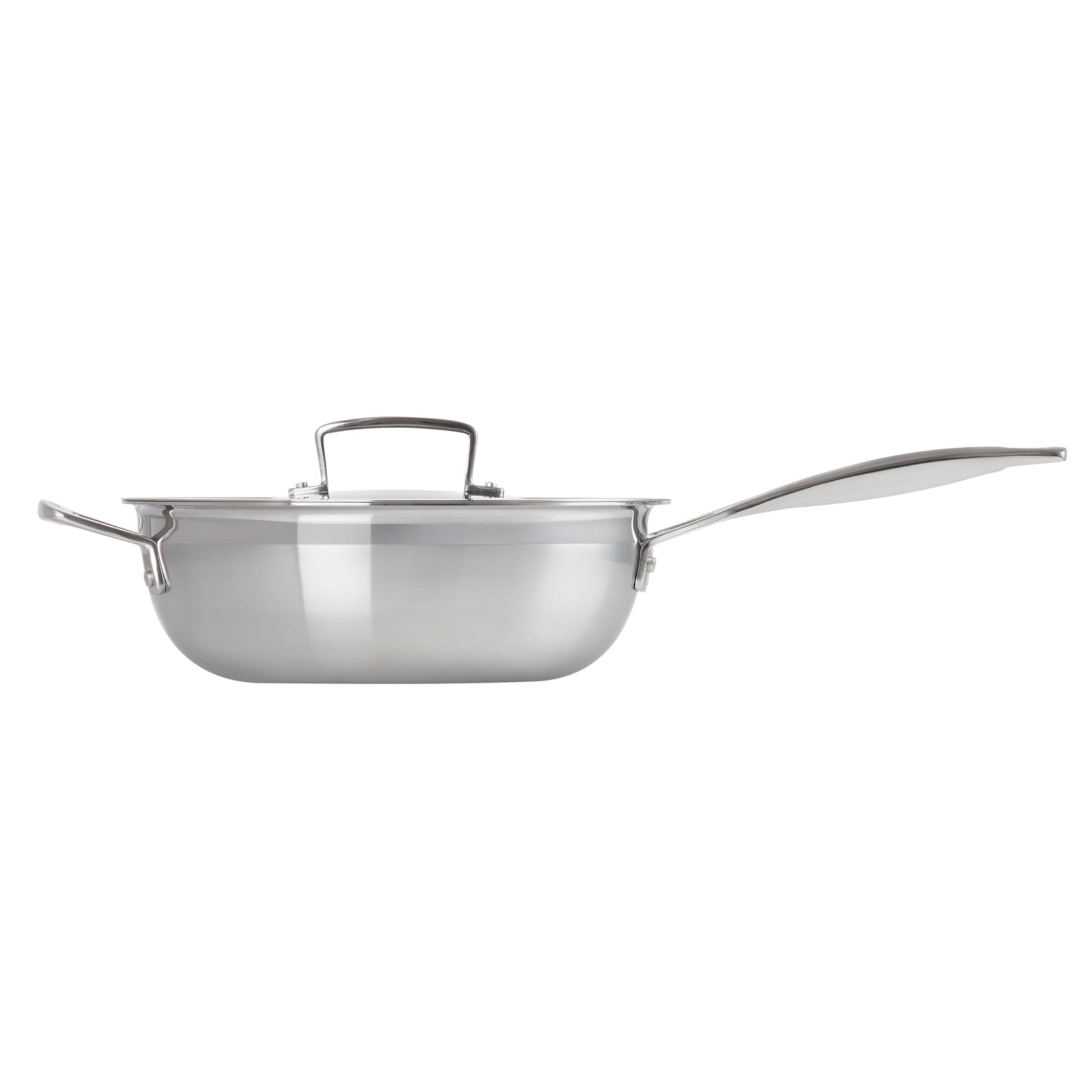 Sartén Chef Acero Inoxidable Classic Antiadherente Con Tapa 24 Cm Le Creuset4#Gris