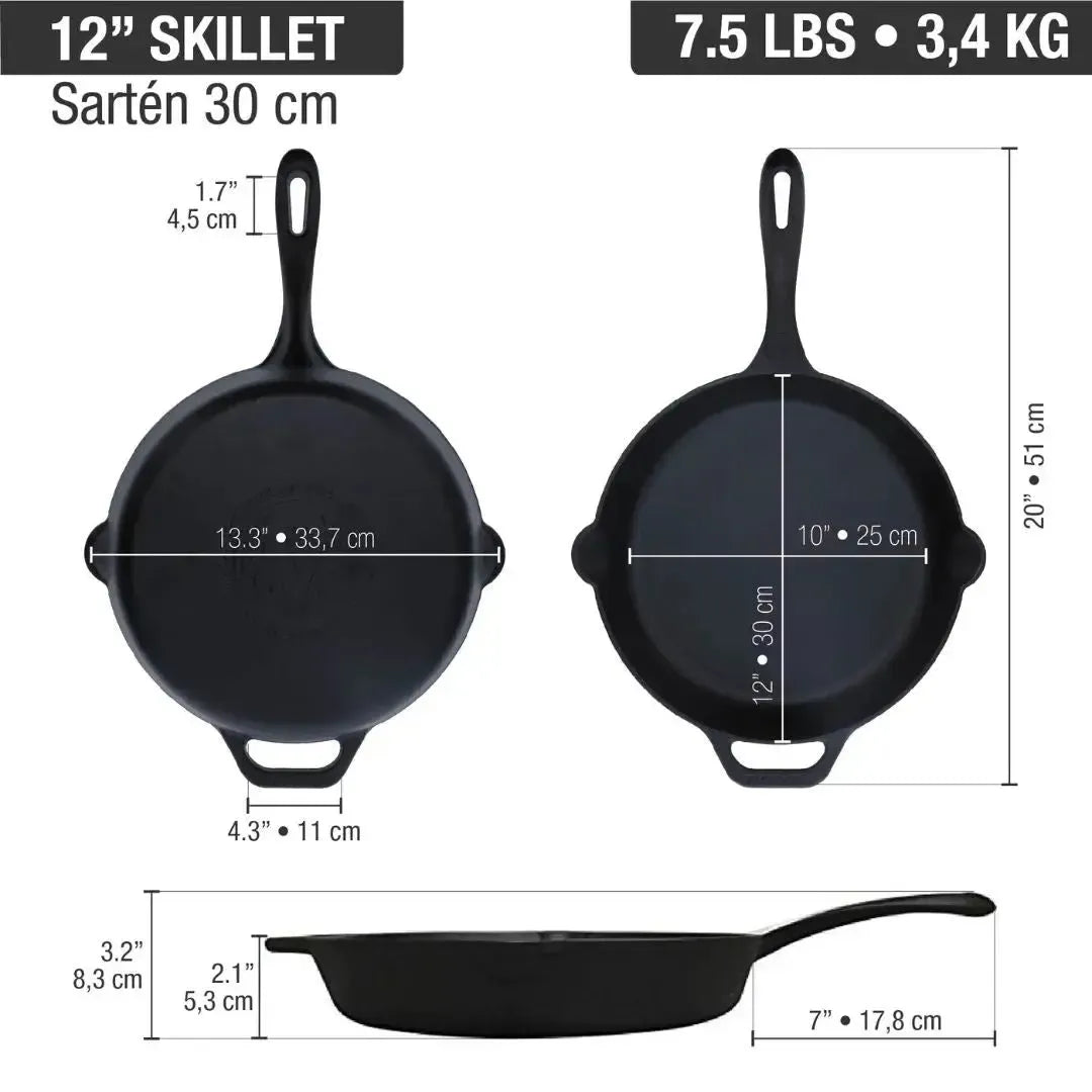 Sartén de Hierro 30 cm Esmaltado Victoria-Sartenes
