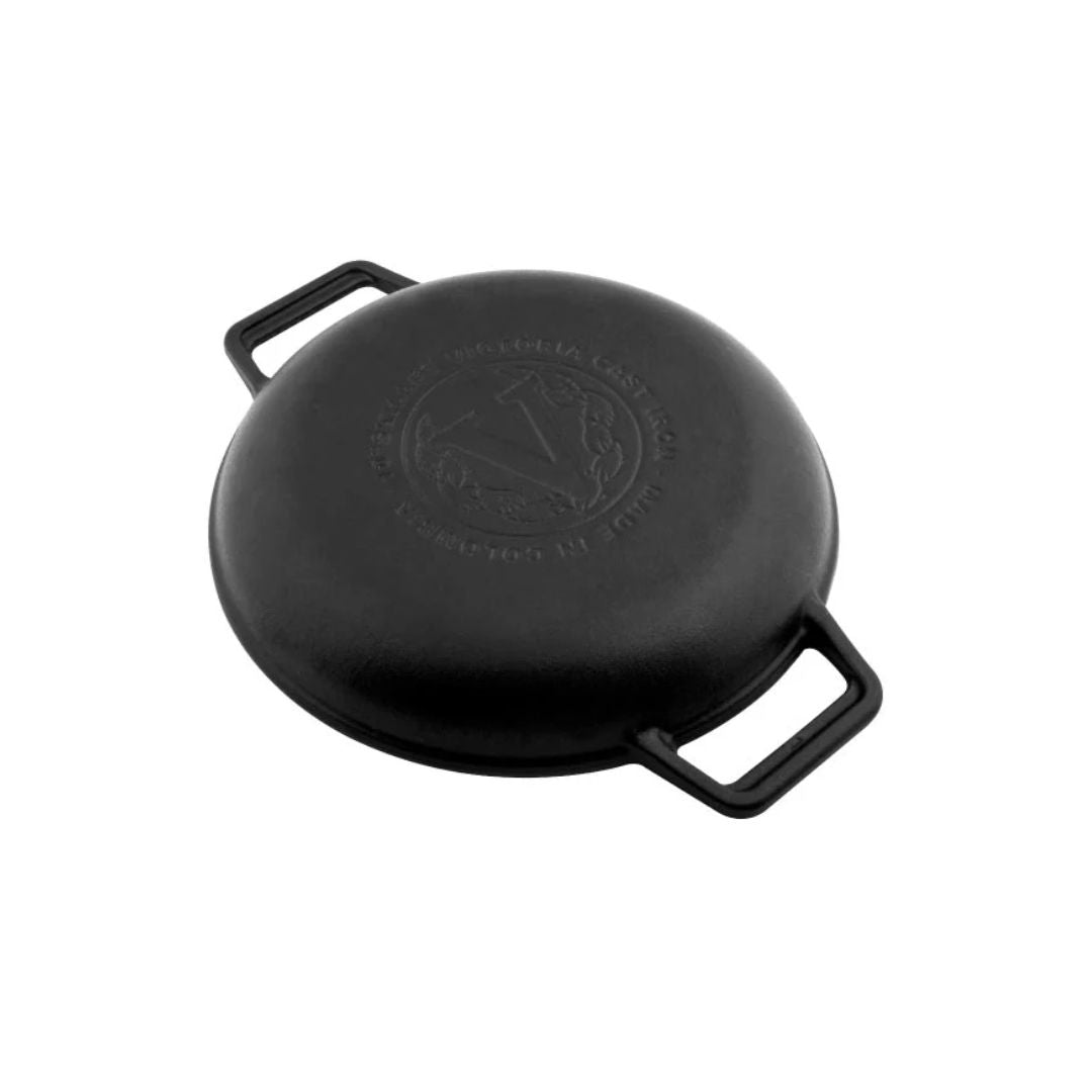 Sartén Doble Asa 25 cm Curado Victoria8#Negro