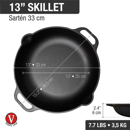 Sartén Paellera 33 cm Curado Victoria5#Negro
