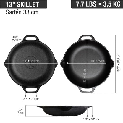 Sartén Paellera 33 cm Curado Victoria6#Negro