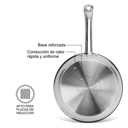Sartén Professional Acero Inoxidable 28x6,5 cm Fissman-Sartenes