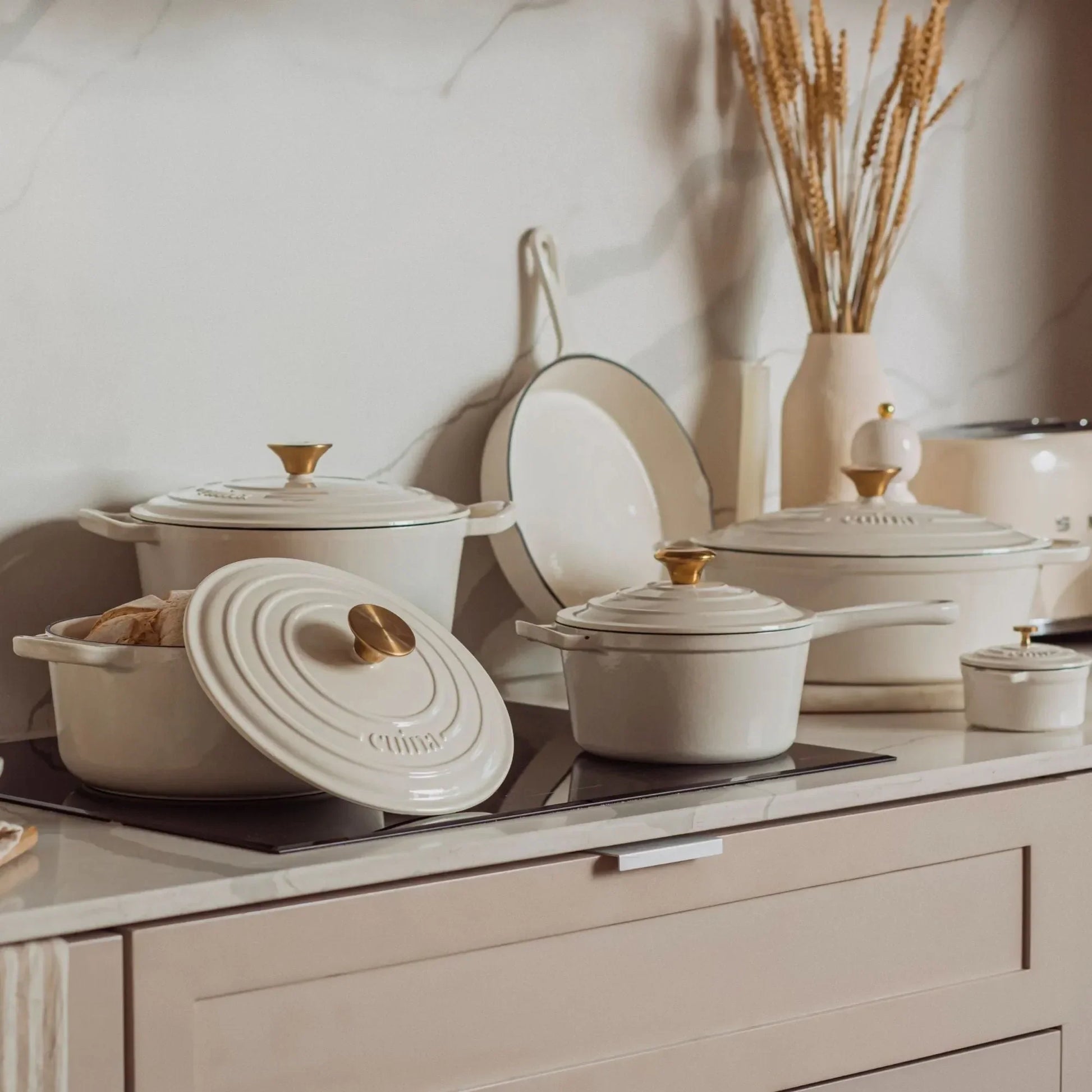 Sartén Skillet Hierro Fundido Ivory Cuina2#Blanco