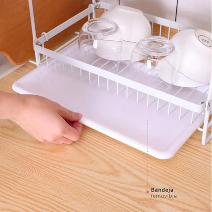 Secaplatos Escurridor Acero Inox Bilbao 2 Niveles Simplit10#Blanco