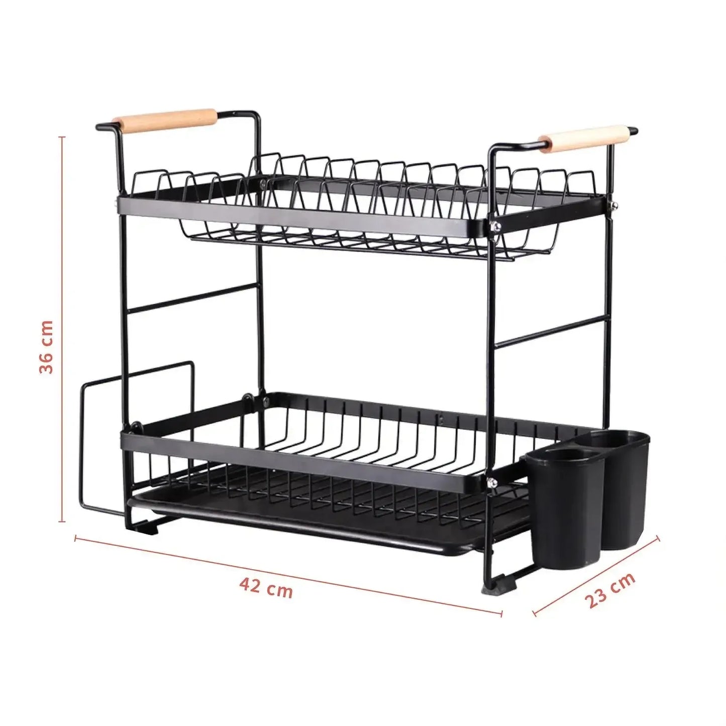 Secaplatos Escurridor Acero Inox Bilbao 2 Niveles Simplit12#Negro