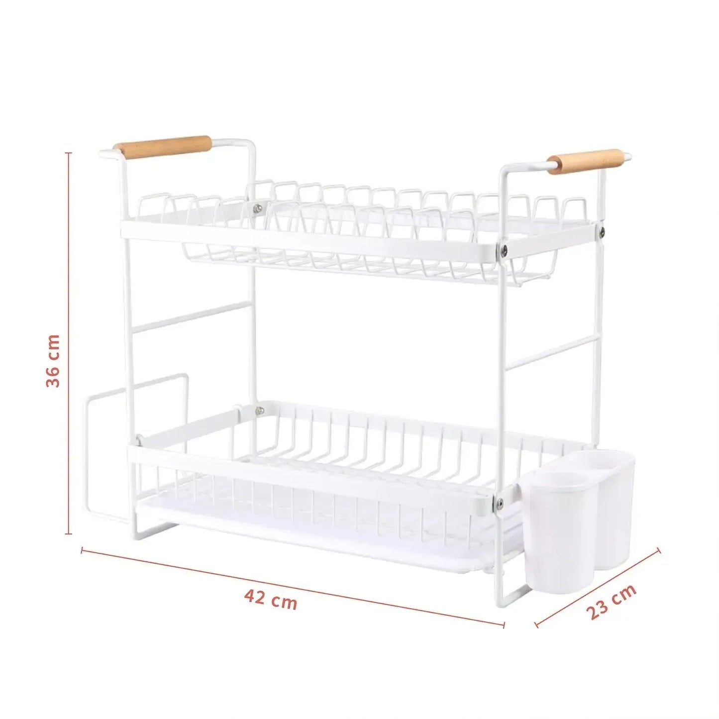 Secaplatos Escurridor Acero Inox Bilbao 2 Niveles Simplit3#Blanco