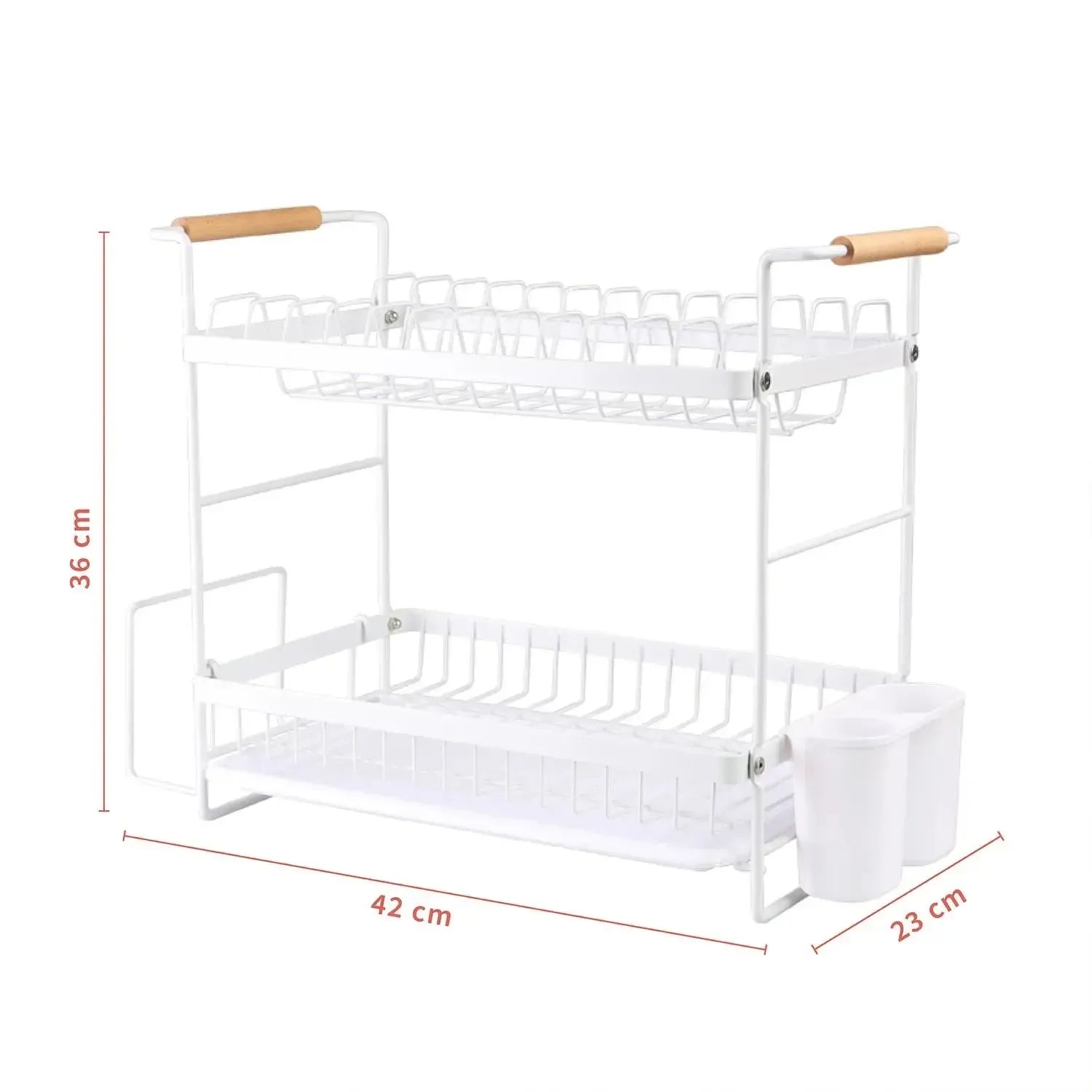 Secaplatos Escurridor Acero Inox Bilbao 2 Niveles Simplit3#Blanco