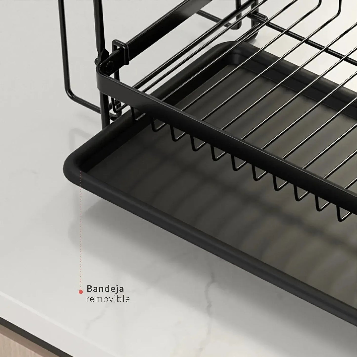 Secaplatos Escurridor Acero Inox Bilbao 2 Niveles Simplit6#Negro