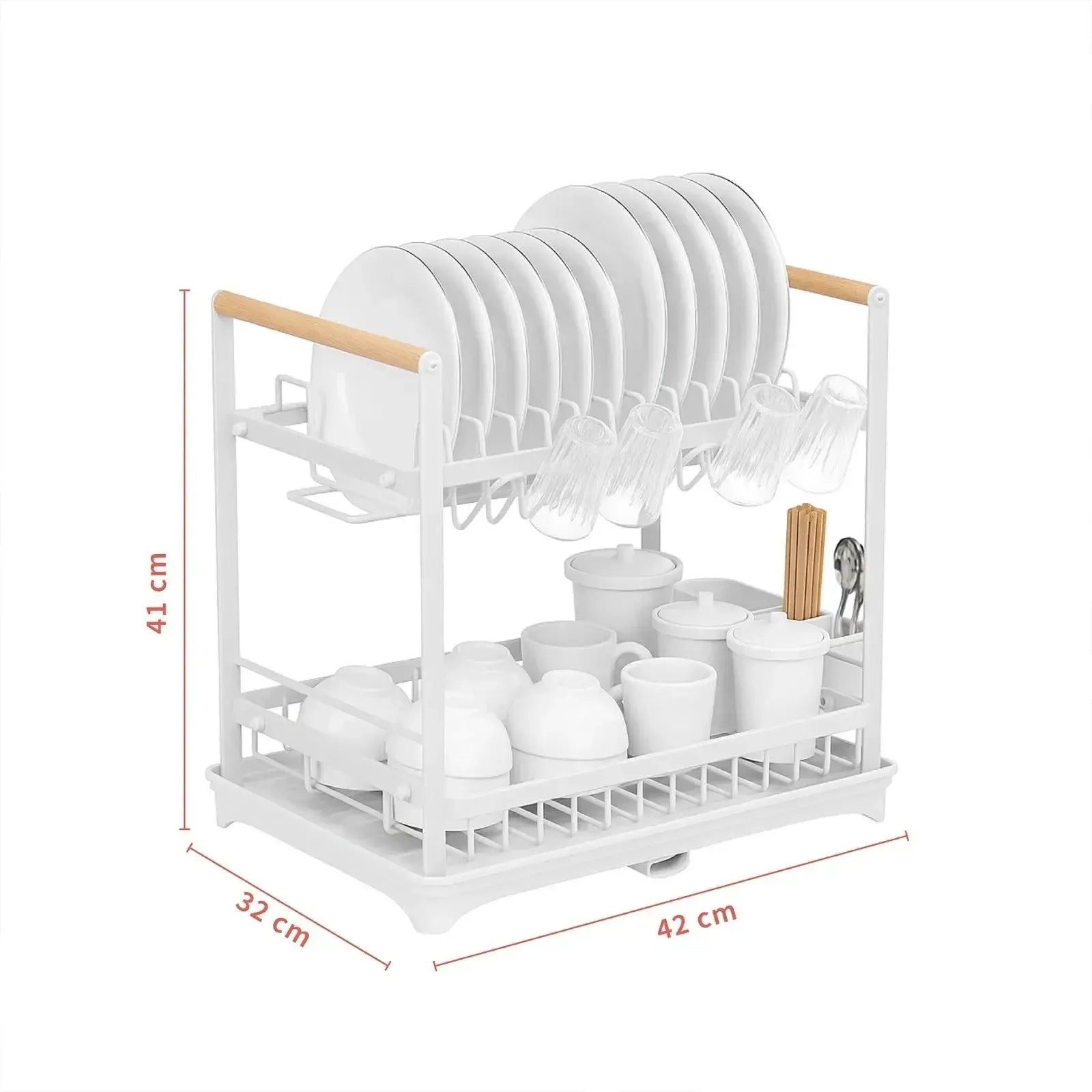Secaplatos Escurridor Acero Inox Valencia 2 Niveles Simplit6#Blanco