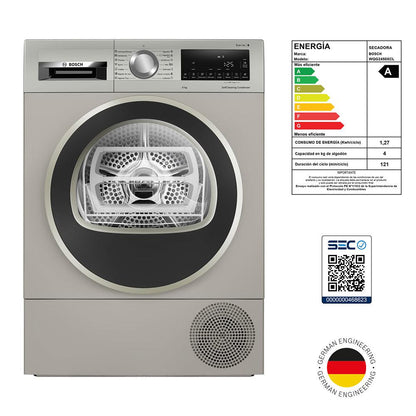 Secadora con Bomba de Calor 9 kg Serie 6 WQG2450XCL Bosch2#Inox