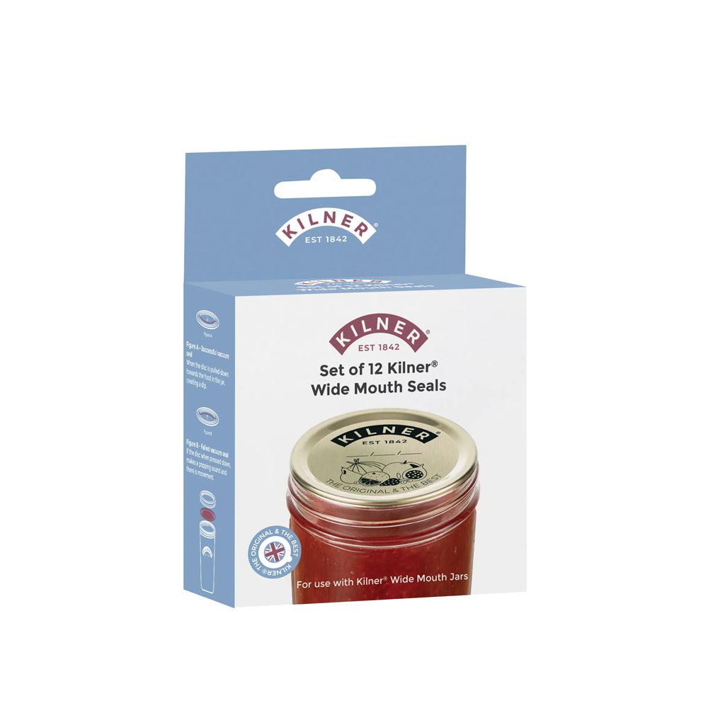 Set 12 Sellos Frasco Boca Ancha Kilner2#Gris