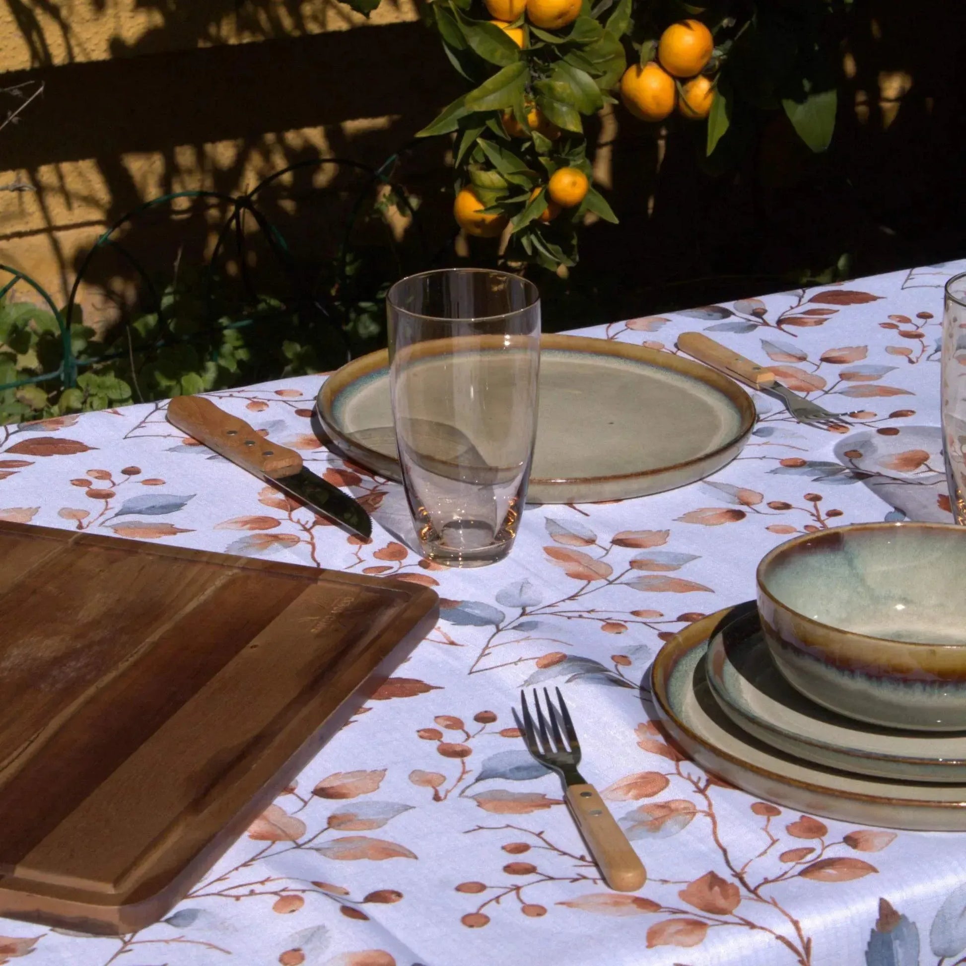 Set 2 Manteles Antimanchas Floral y Silvestre 130x180 cm Decoexpress7#Blanco