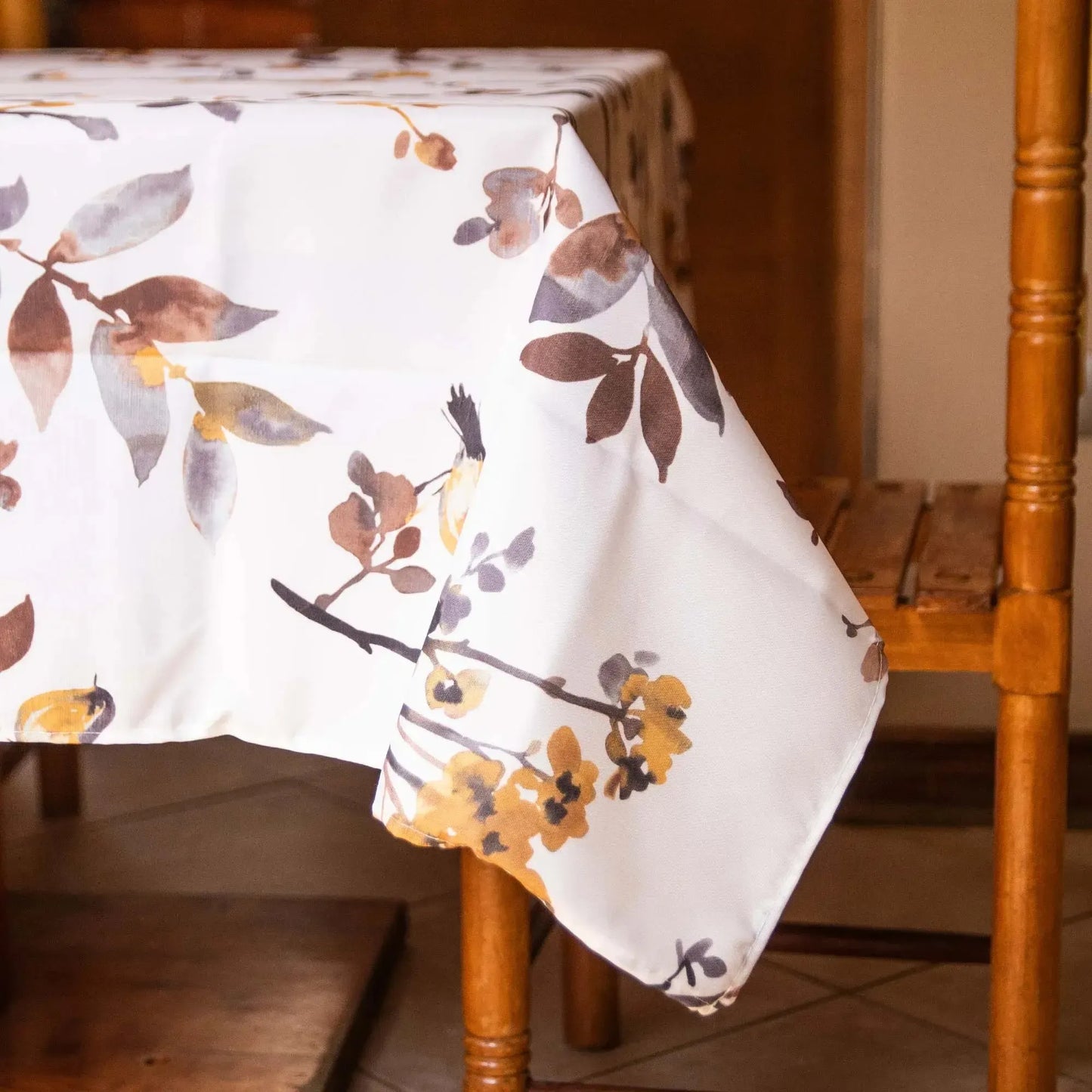 Set 2 Manteles Antimanchas Silvestre y Pájaros 130x180 cm Decoexpress1#Blanco