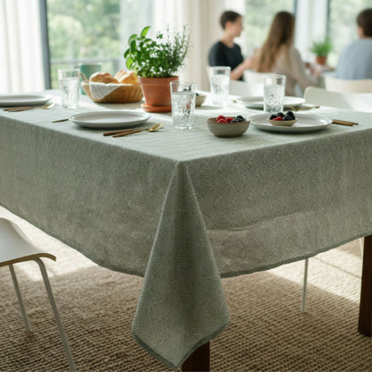 Set 2 Manteles Antimanchas Tide Verde y Natural 180x280 cm Decoexpress7#undefined