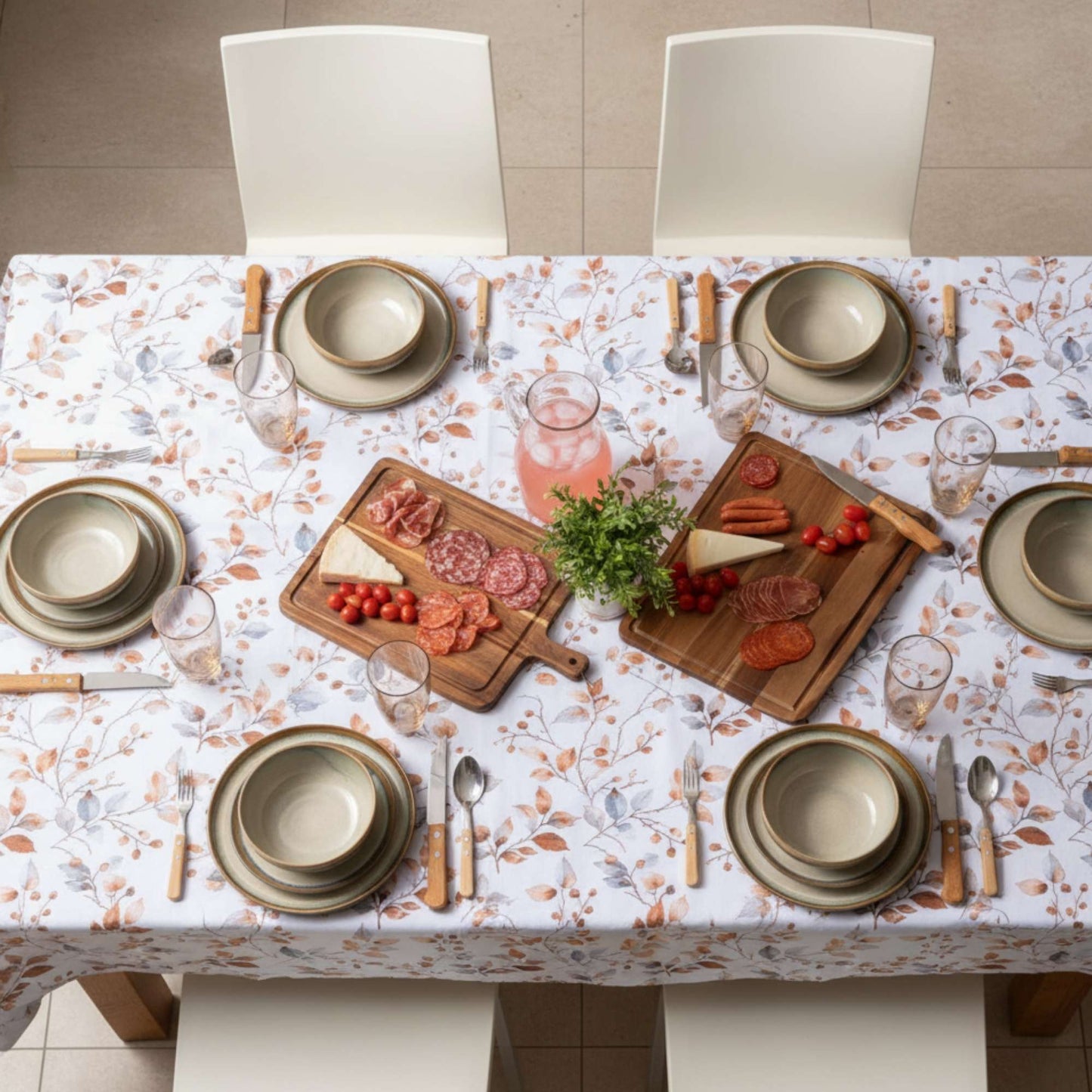 Set 2 Manteles Antimanchas Tide Verde y Silvestre 160x220 cm Decoexpress7#undefined