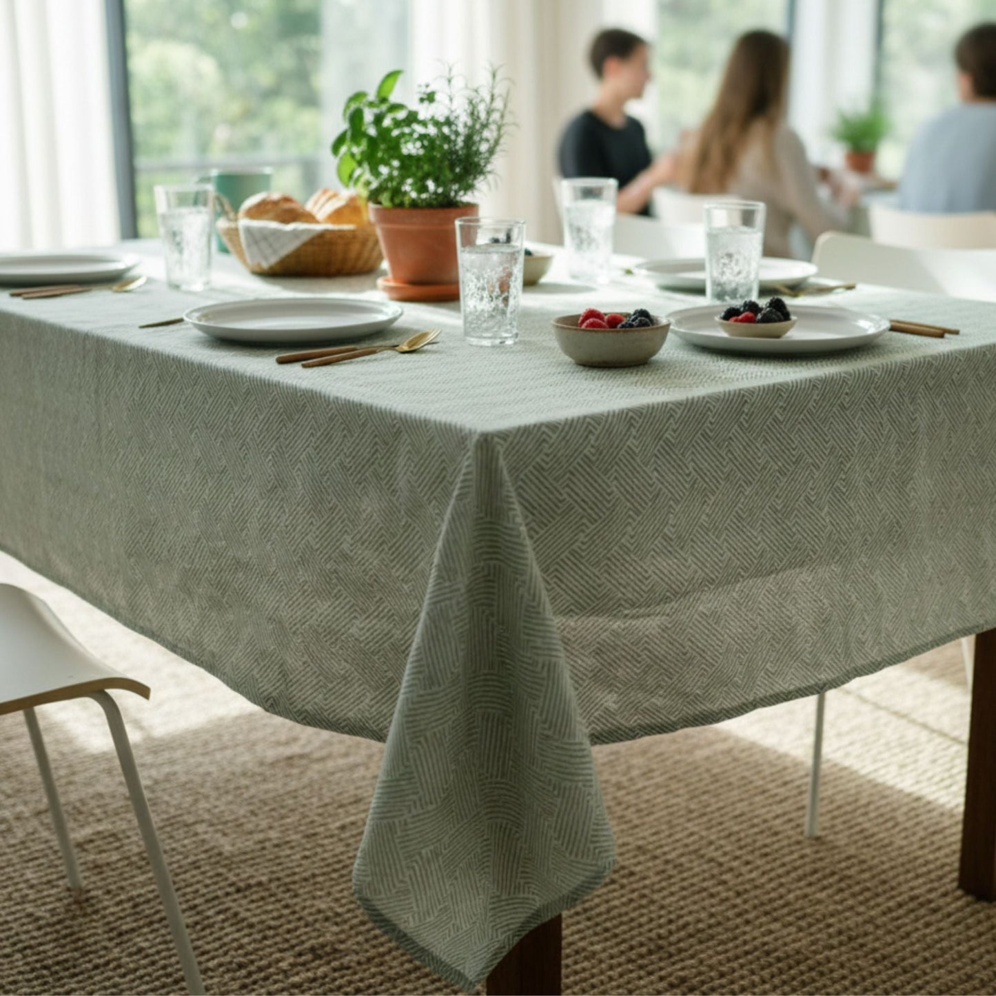 Set 2 Manteles Antimanchas Tide Verde y Silvestre 180x280 cm Decoexpress3#undefined