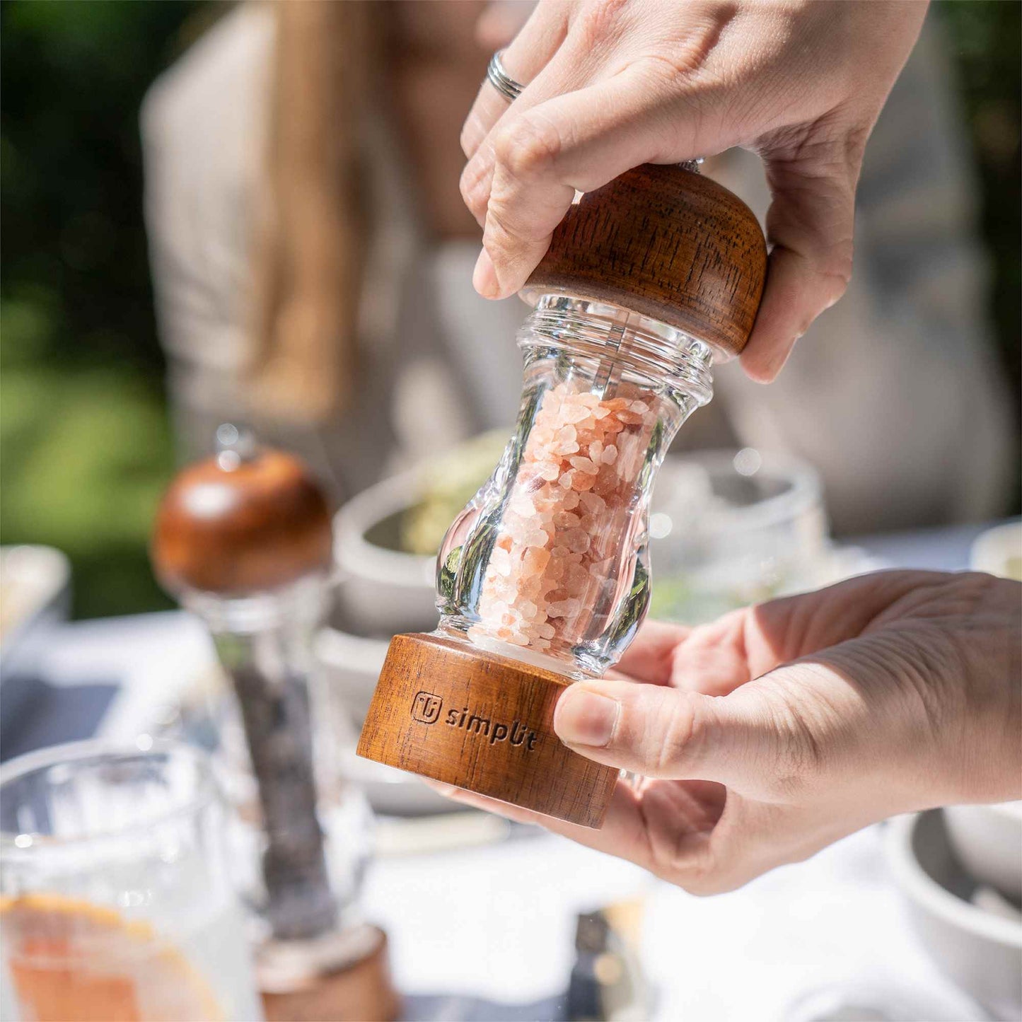 Set 2 Molinillos Sal Pimienta Madera Verona Simplit1#Marrón