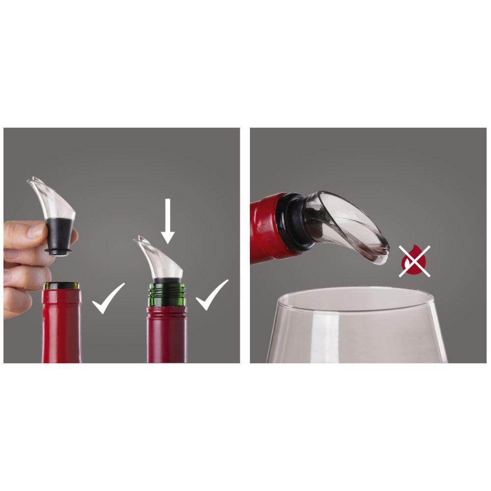 Set 2 Servidores Vino Cortagota Cristal Vacuvin3#Sin color