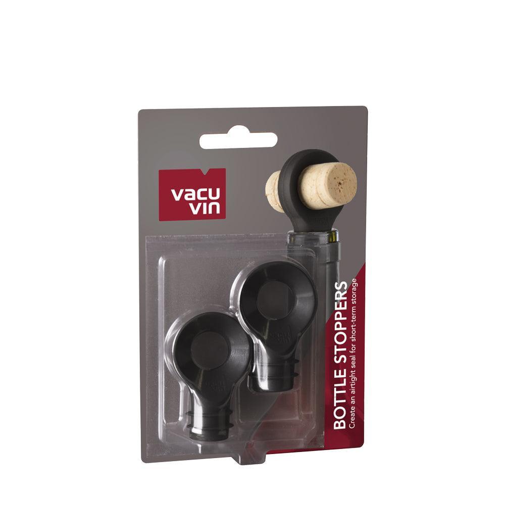 Set 2 Tapones para Vino Negro VacuVin3#Negro
