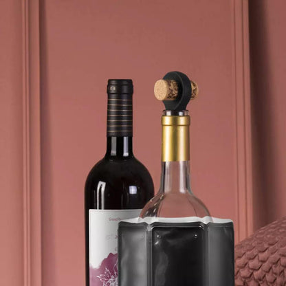 Set 2 Tapones para Vino Negro VacuVin4#Negro