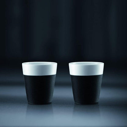 Set 2 Vasos de Porcelana con Banda de Silicona 300 ml Bodum1#Blanco|Negro