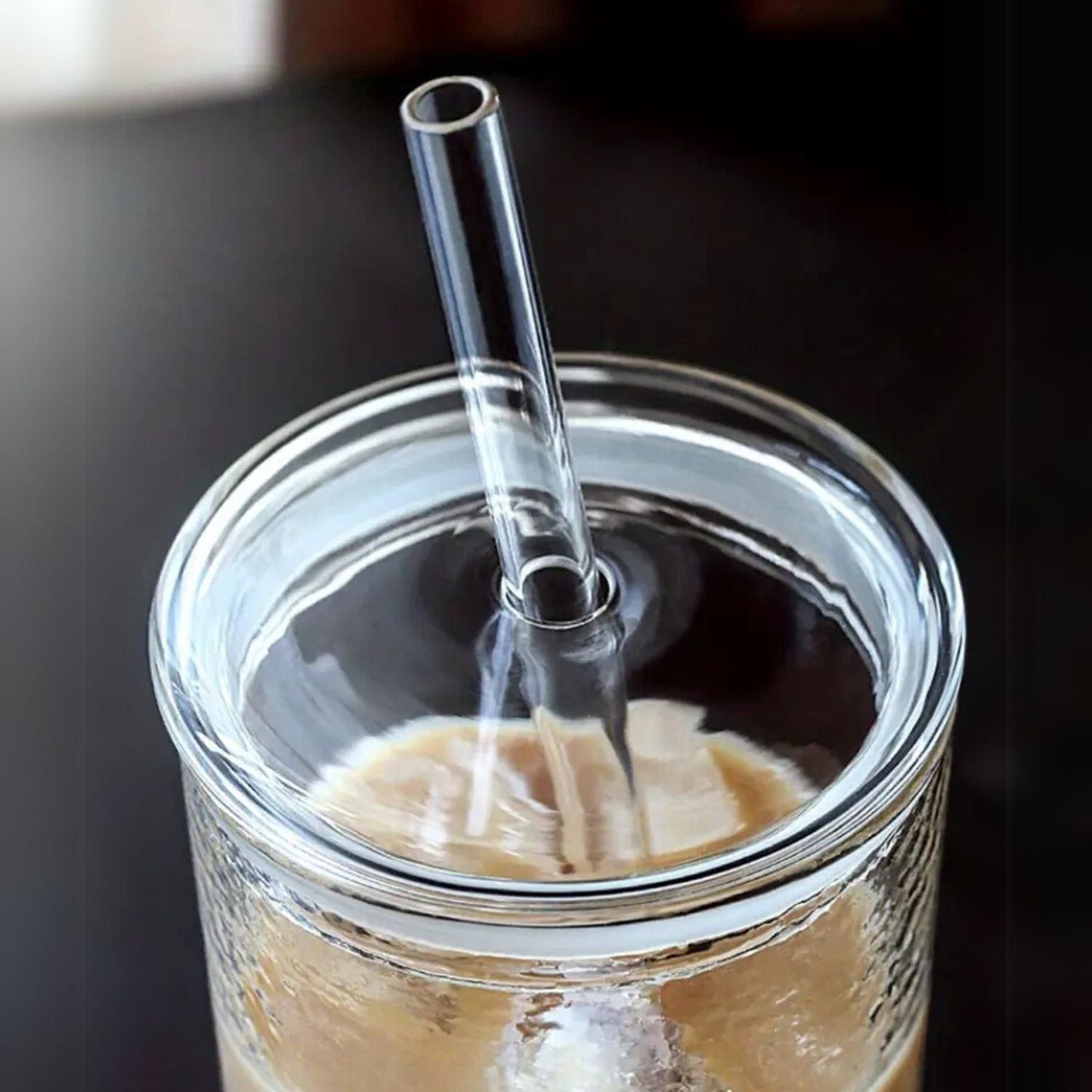 Set 2 Vasos Vidrio Bombilla y Tapa Perlado 500ml Santú Home & Deco3#Sin Color