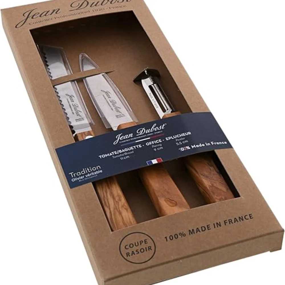 Set 3 Cuchillos Mango Madera Laguiole Jean Dubost4#Madera