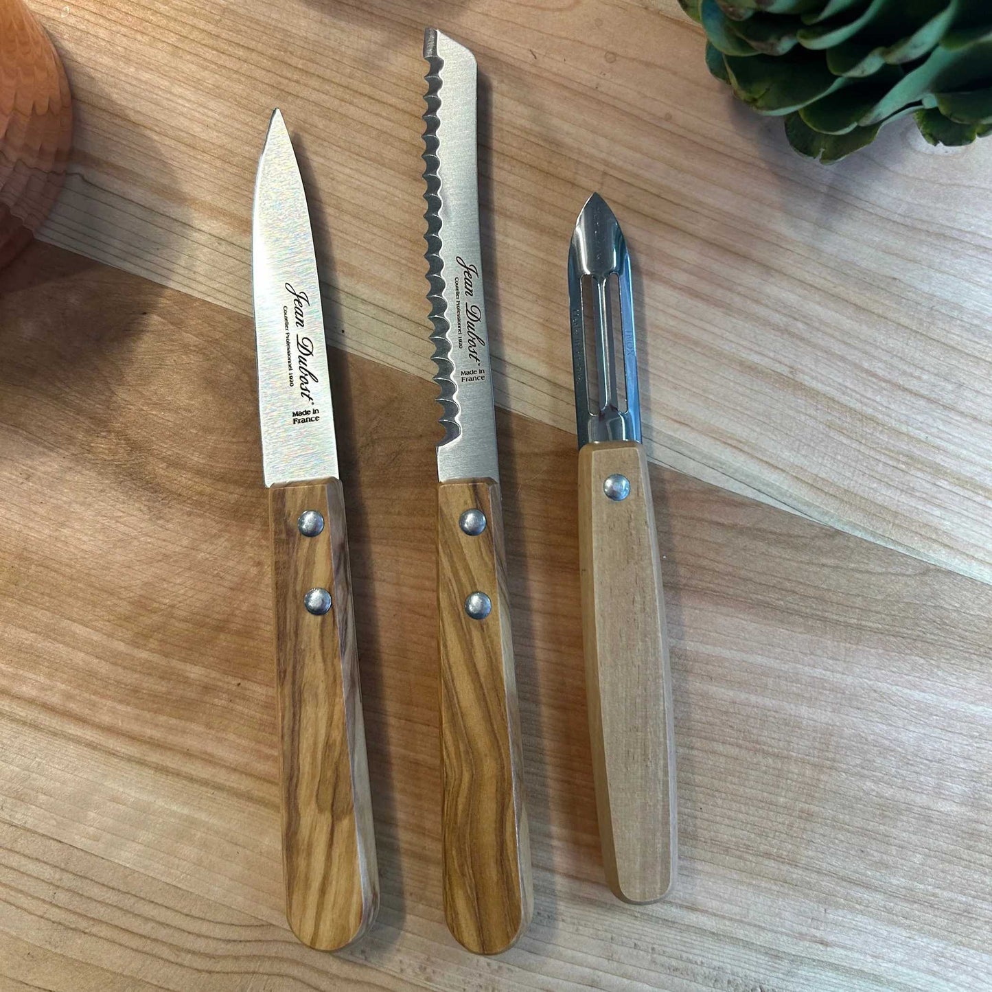 Set 3 Cuchillos Mango Madera Laguiole Jean Dubost1#Madera
