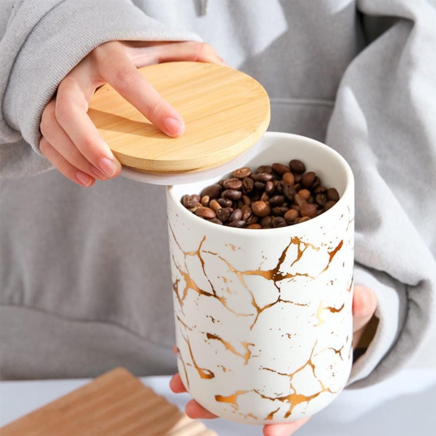 Set 3 Frascos Cerámica Herméticos Santú Home & Deco4#Blanco