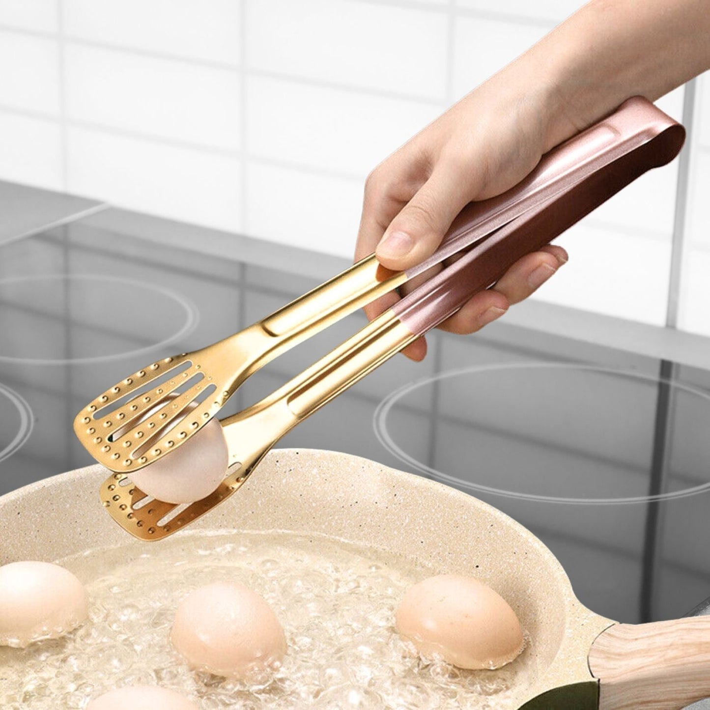 Set 3 Pinzas de Cocina Acero 28 Cm Santú Home & Deco4#Rosa
