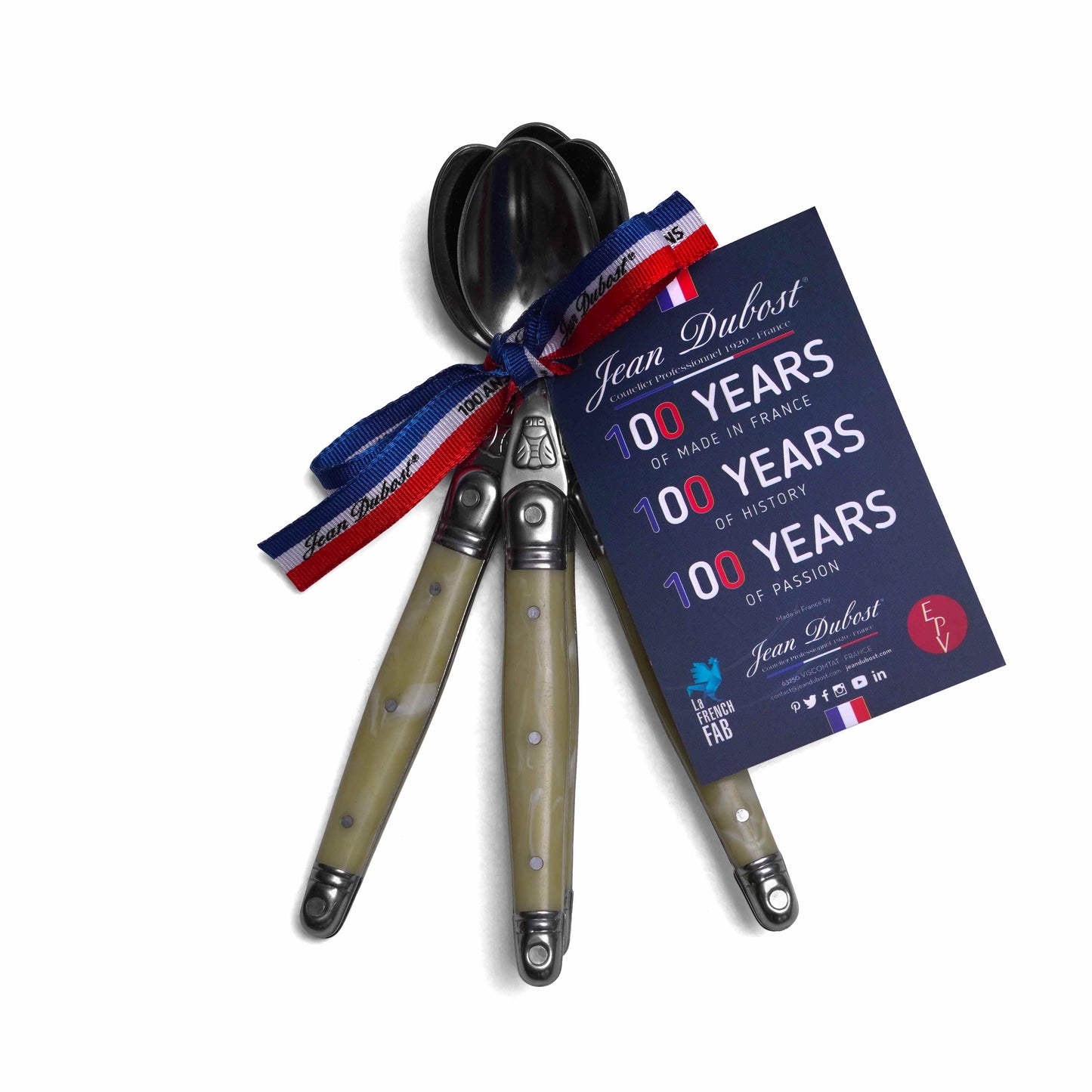 Set 4 Cucharas Moka Cinta Laguiole Jean Dubost2#Beige