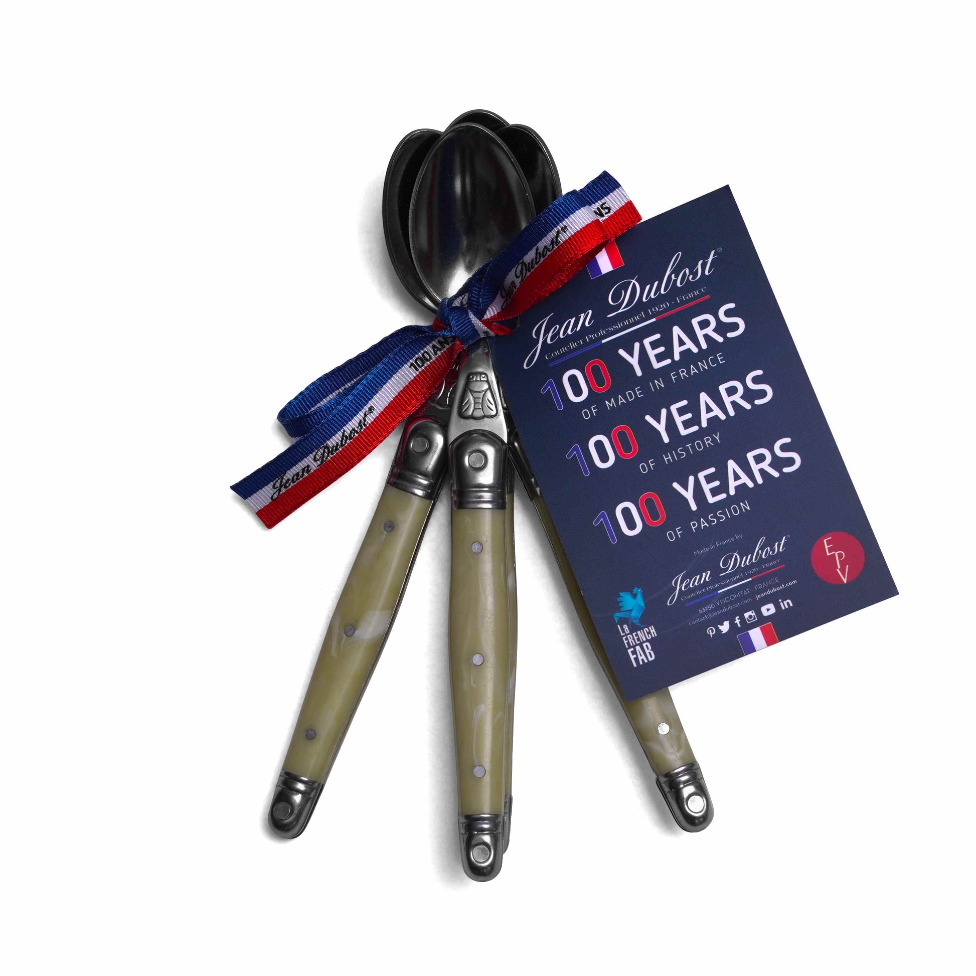 Set 4 Cucharas Moka Cinta Laguiole Jean Dubost2#Beige