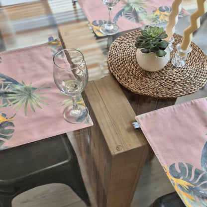 Set 4 Individuales Reversibles Tropical María Nicole Pauchard4#Rosa