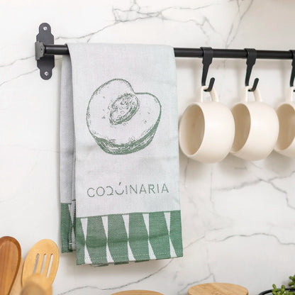 Set 4 Paños de Cocina Verdes Verduras Coquinaria-Paños