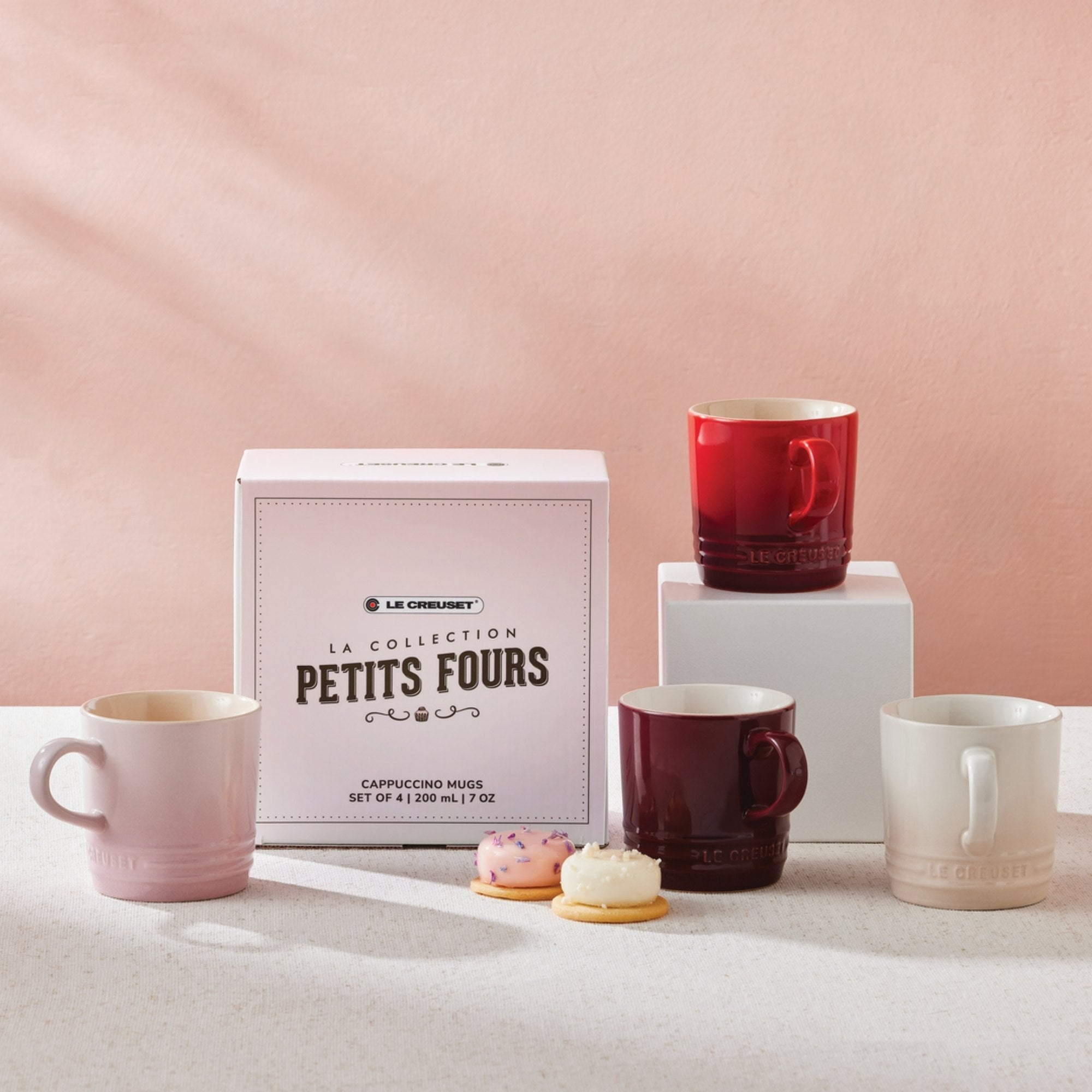 Set De Tasses Cappuccino Le Creuset Sakura – Collector Japon, Céramique Rose