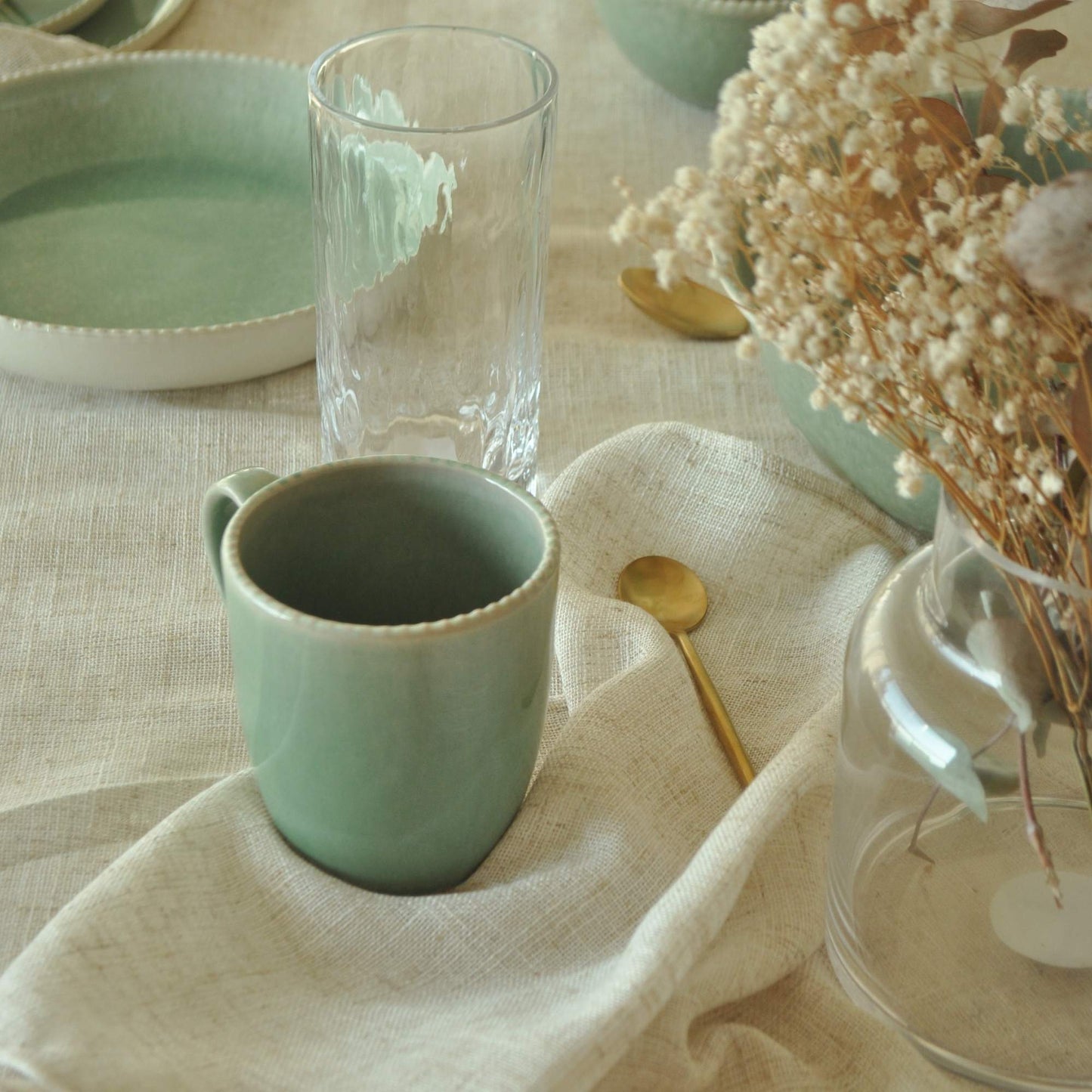 Set 4 Tazas Cerámica Sevilla Decoexpress3#Verde