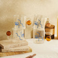 Set 4 Tazas Vidrio Diseño Arte 180ml Santú Home & Deco1#Blanco
